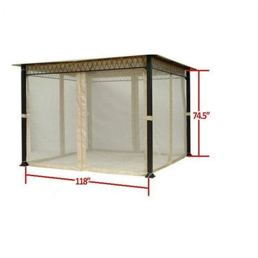Garden Winds Universal Replacement Mosquito Netting Set for 10x10 Gazebos