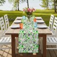 thumbnail image 4 of Table Runners 108 Inches Long Dress Scarves, St. Patrick's Day Farmhouse Coffee/Dining/Kitchen Table Runner for Living Room, Green Black Plaid Lucky Clovers Check 13x108 Inch, 4 of 9