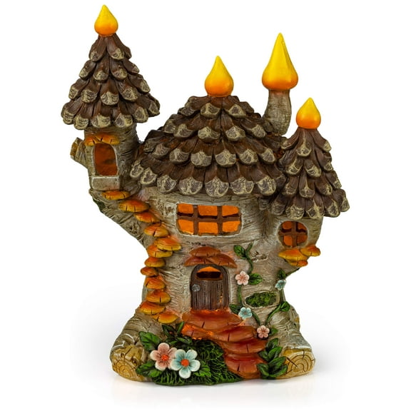 VP Home Pinecone Solar Powered Fairy House,Outdoor LED Fairy House, 2.35 LB