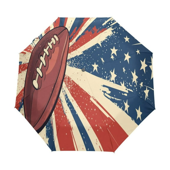 BZSMCE One-Touch Auto Open Close Rain Umbrella With Creative Gridiron Glory Pattern