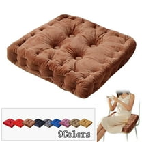 Fmxomd Square TuftedChair Pad Pillow, 1Packl Super Soft Floor Tatami Seat Cushion Thick Velvet Chair Pads Cushion for Kitchen Dining Office Chair (Coffee,15.75"x15.75"x3.54")