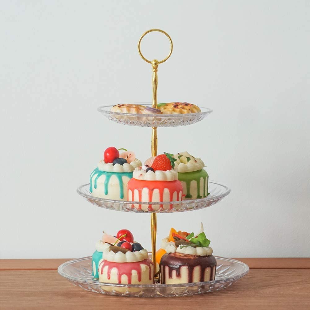 Details about   Acrylic Clear 3-tier Cupcake Stand Cake Stand dessert stands Plate Tea Party