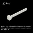 thumbnail image 3 of Unique Bargains Nylon Machine Screws, M6x60mm Slotted Pan Head Fasteners Bolts, White 20Pack, 3 of 4