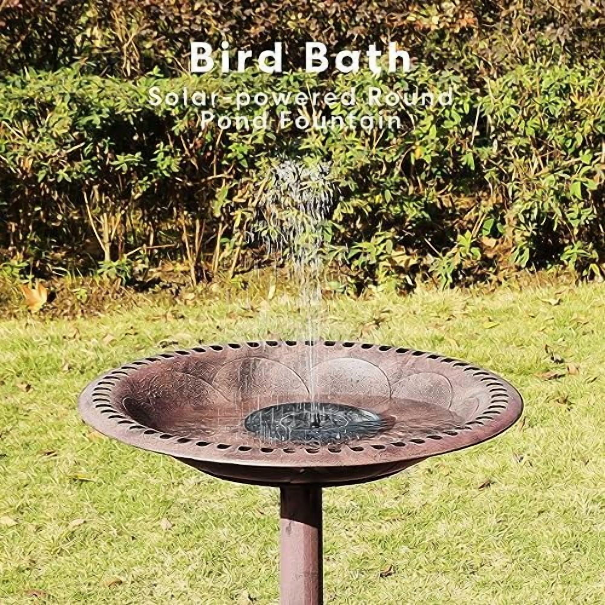 Jointown Bird Bath with Solar Fountain for Outside, Polyresin Pedestal Bird Baths with Solar Powered Pump for Outdoor, Garden, Weather-Resistant Birdbaths with 20" Bowl, Bronze