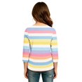 thumbnail image 4 of Abcomgle Girls Long Sleeve Tops 7-16 Casual Rainbow Striped Henley Button Tshirts for Girls Fall Basic Girls Tops Trendy Blouses for Girls, 4 of 5