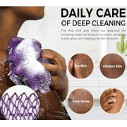 African Net Sponge Authentic - 2 Pieces Real African Exfoliating Loofah Sponge with Knots - African Net Wash Cloths for Body Scrubber Exfoliator Purple & Pink - Back Scrub for Shower Bath Accessories