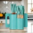 thumbnail image 4 of HEESEM 19pcs Silicone Kitchen Utensil Set, Heat-Resistant Non-Stick Easy Cooking Cleaning Home Green, 4 of 10