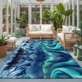 thumbnail image 2 of 3'x5' Area Rugs, Howling Wolf Indoor Outdoor Area Rug for Living Room Bedroom, Boho Sky Boho Navy Turquoise Snowy Rustic Washable Bathroom Rugs Kitchen Floor Carpet Mats Home Decor Aesthetic, 2 of 8