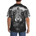 thumbnail image 3 of Kdxio Men's Hawaiian Shirt for Men Short Sleeve Shirt Geometric Bull Design Summer Casual Holiday Beach Button Down T-Shirts, 3 of 5