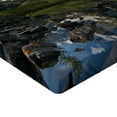 thumbnail image 2 of Ambesonne Mountain Range Fitted Sheet, Pastoral Snowy Alps, Twin Size, Green White, 2 of 3