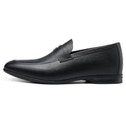 CMR CHAMARIPA Height Increasing Shoes For Men - Hidden Heel Loafer Shoes - Black Leather Men Taller Shoes 5 CM / 1.95 Inches