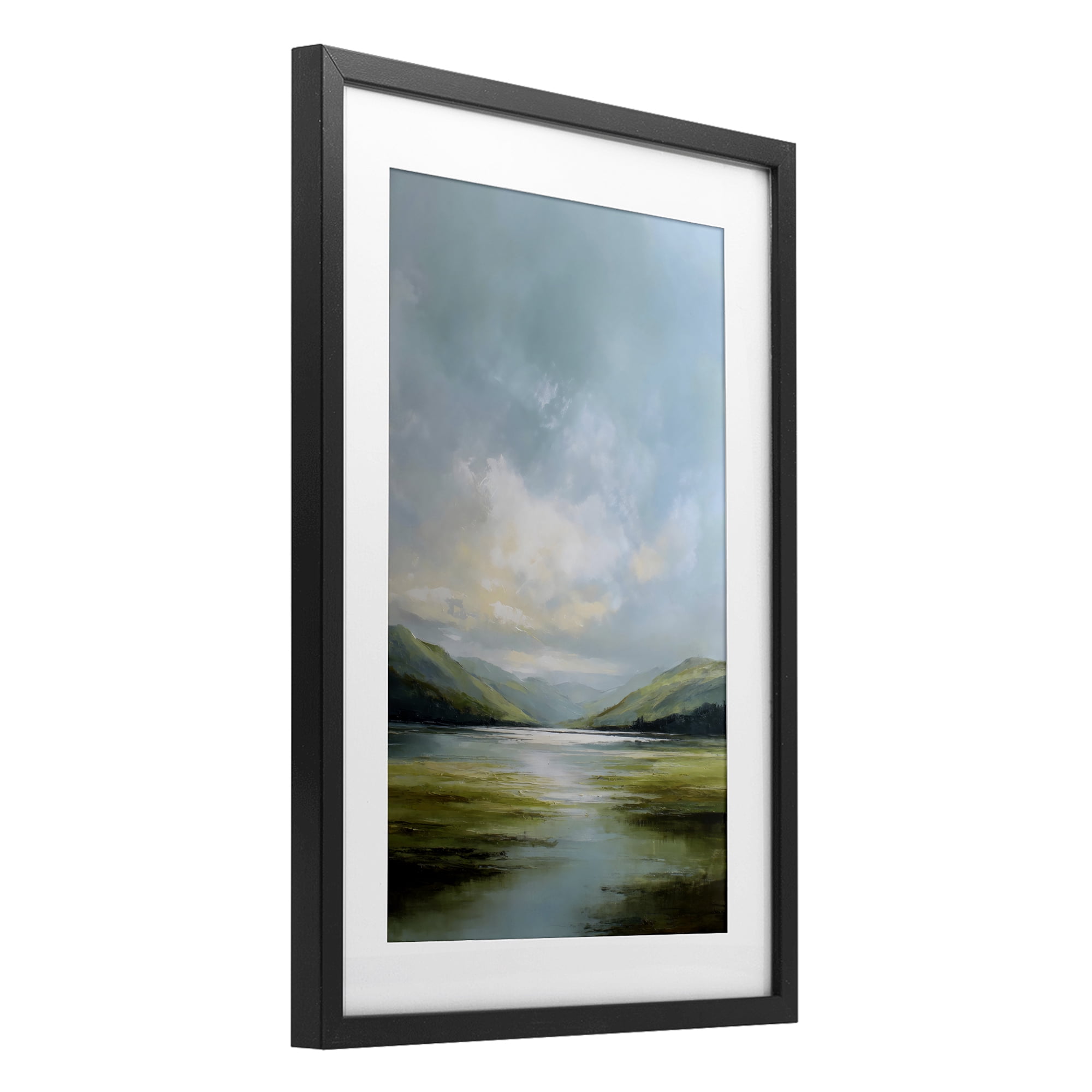 Stupell Industries Here Comes Sun over Valley Black Framed Print Under Glass, design by Petal Prints Design