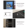 thumbnail image 3 of Modern Coffee Bar Cabinet with Mini Fridge Space, Wine Bar with LED Lights & Power Outlets, Glass Door Liquor Cabinet & Buffet Sideboard for Dining Room, Black, 3 of 7