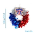 thumbnail image 3 of Boovnll Patriotic Wreath, 11" Handcrafted Red White Blue Plastic Ribbons Memorial Day Wreath, 4th of July Wreath for Indoor, Outdoor, Front Door, Fireplace, Wall Decor, 4th of July Decorations, 3 of 5