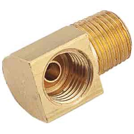 JEGS 63082 Brass 90 Degree Adapter 1/8 NPT x 3/8 -24 Inverted Flare Female For 3