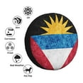 thumbnail image 6 of DouZhe Waterproof Spare Tire Cover, Antigua and Barbuda Metallic Style Flag Prints Adjustable Wheel Covers Fit for Jeep Trailer RV SUV Car, 16 inch, 6 of 7