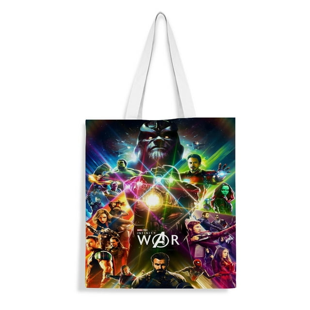 Marvel Trailers Bolso de tela con estampado de lienzo para mujer, bolsa de compras reutilizable y estética, con cremallera interior, regalo para mujer,40*40cm.
