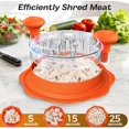 thumbnail image 3 of 10" Pro Chicken Shredder Tool Twist Large for Kitchen, BPA-Free Food-Safe Meat Grinder, Visible Chicken Breast Meat Shredder with Strong Anti-Slip Bottom & Ergonomic Handle, Orange, 3 of 16