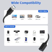 OFEFE USB Extender Cord 3.3FT 3 Pack - SuperSpeed USB 3.0 Extension Cable, 5Gbps Data Sync & Charging Cable, USB A Male to Female Extension for Hard Drive, Flash Drive, Webcam, PS5