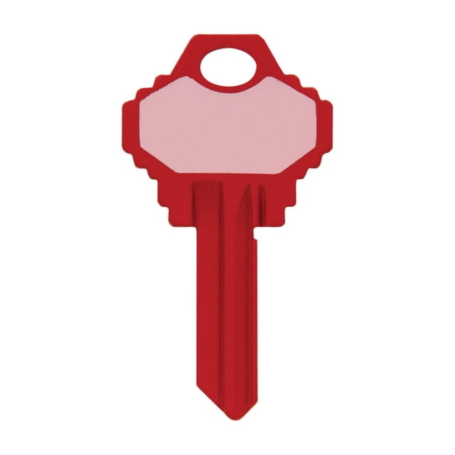 Candado Hillman Write-On-It House con llave en blanco, color rojo
