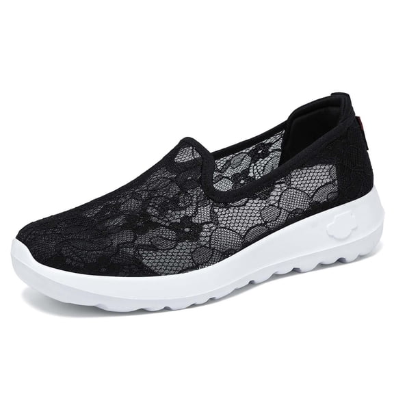 Summer New Arrival Fashionable Openwork Breathable Casual Shoes Mesh Lace-Up Sneakers Unisex Solid Color Lightweight Soft-Sole Trendy Skate Shoes,Black,36