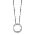 thumbnail image 1 of Real 14kt White Gold Diamond Circle 18 inch Necklace; 18 inch; Lobster Clasp; for Adults and Teens; for Women and Men, 1 of 2