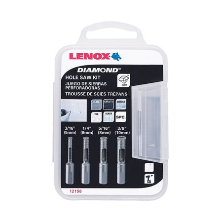UPC: 0082472121582 | Lenox Diamond 2-1/2 in. Dia. x 1.5 in. L Diamond Grit One Piece Hole Saw Kit 4 pc.