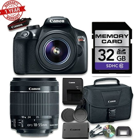 Canon EOS Rebel T6 DSLR Camera Bundle with Canon EF-S 18-55mm f/3.5-5.6 Is II Lens + 32 GB SD Card + Camera Case + Bundle