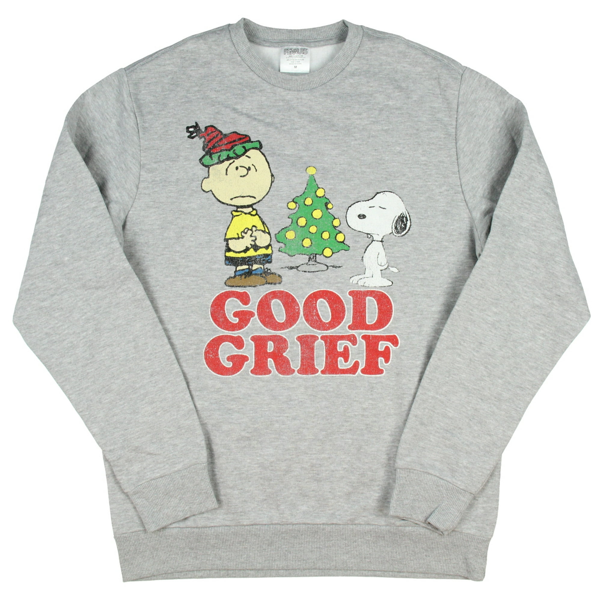 Peanuts Men's A Charlie Brown Christmas Good Grief Pullover