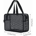 thumbnail image 2 of Mesh Shower Caddy Portable Toiletry Bag College Dorm Room Essentials for Girls Guys Gym Bag Camping Organizer Hanging Bathroom Mesh Bag, Black, 2 of 10