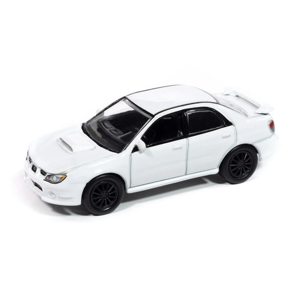 1/64 2006 Subaru Impreza WRX White Mecum Johnny Lightning Storage Tin JLCT015-B2