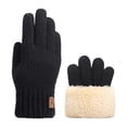 thumbnail image 4 of Soyumi Winter Essentials: Cold Weather Thermal Gloves for Men and Women, Fleece Lined Knit Water-Resistant Touchscreen Work Gloves, Suitable for Running, Driving, Ski Snow, Black, 4 of 5