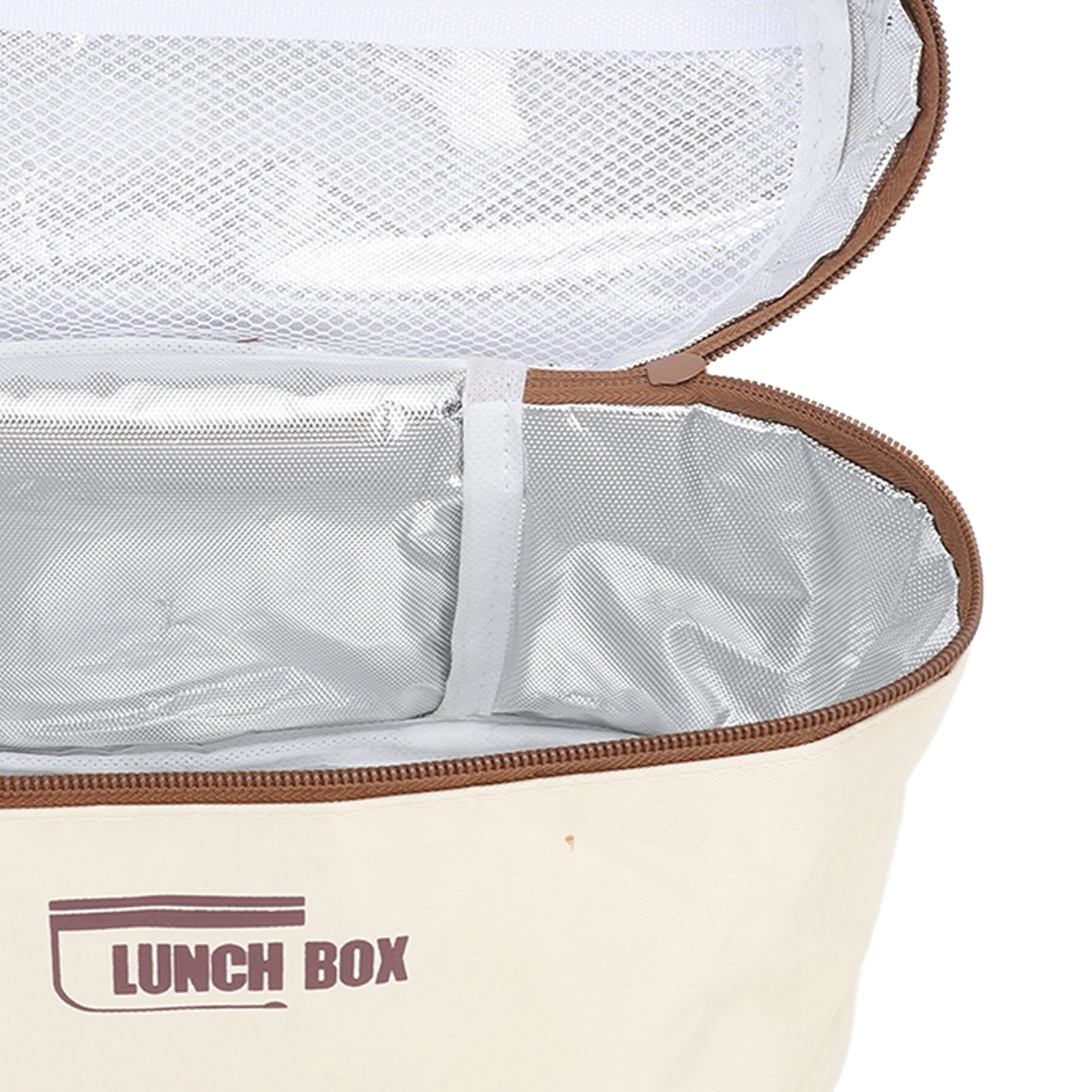 M Buder Insulated Lunch Container 304 Stainless Steel Sealed Multifunction Portable Round Thermal Bento Box with Thermal Bag Beige 4Pcs (10 inches / 25.4 cm)