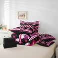 thumbnail image 5 of Gothic Aztec 7 Piece Comforter Set Full Bed in a Bag, Style Western Bedding Sets Pink Purple Exotic Bohemian Abstract Boho Floral Sheet Set with Comforter, 5 of 5