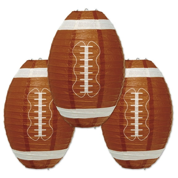 Football Paper Lanterns, 11", (3/Pkg)