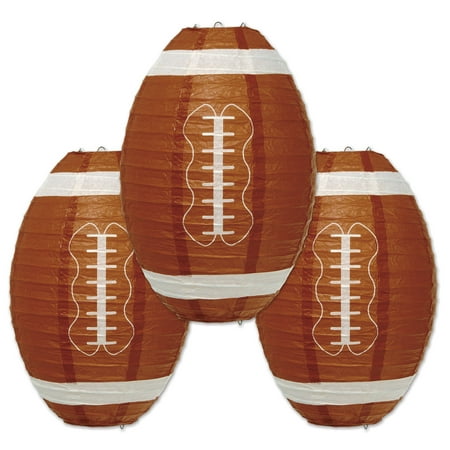 Football Paper Lanterns, 11", (3/Pkg)