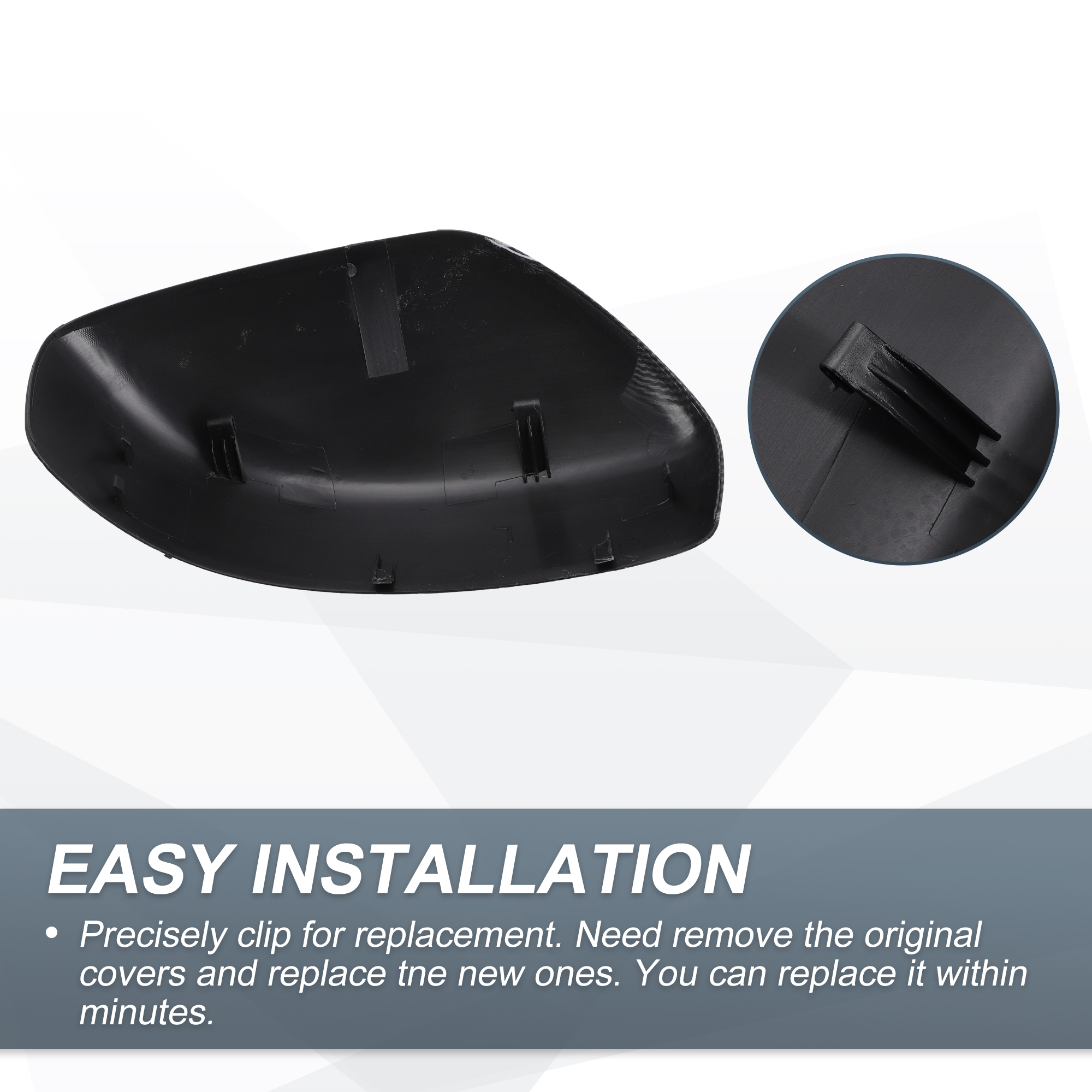Unique Bargains Car Rear View Mirror Cover Cap for Infiniti G37 G25 Q60 Q40 Black Carbon