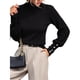 thumbnail image 3 of Suéteres de Cuello Alto para Mujer, Suéteres de Punto con Mangas Abullonadas para Otoño e Invierno Negro XL, 3 of 8