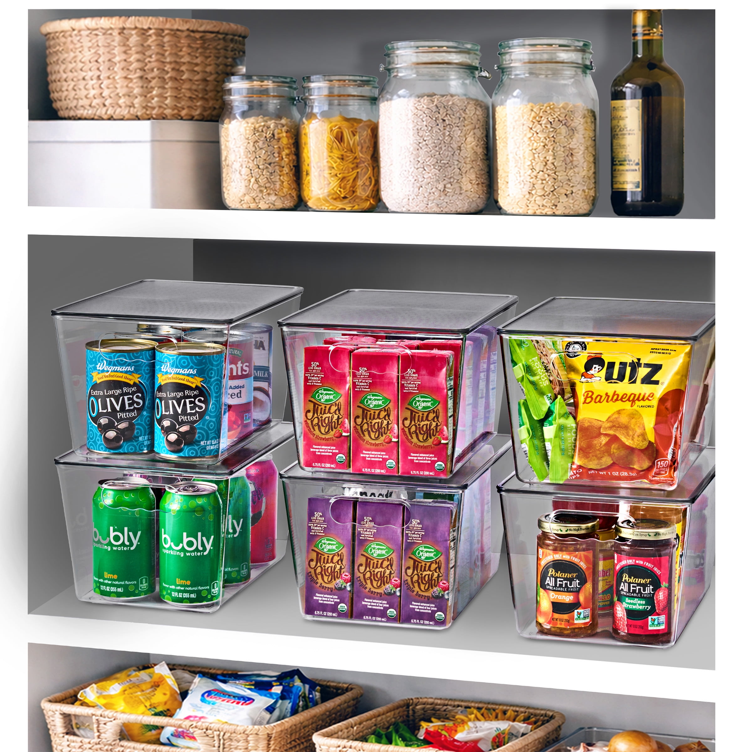 Sorbus Clear Storage Bins with Lids and Handles, Large BPA-Free Organizers, Set of 10