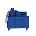 thumbnail image 6 of Gewnee 55''3 in 1 Convertible Modern Pull Out Couch Bed,Adjustable Backrest,Velvet Loveseat Futon Sofa with Pillows & Pockets for Living Room,Apartment.(Blue), 6 of 12