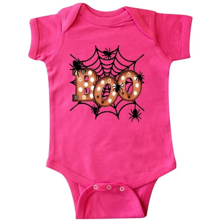 

Inktastic Halloween Boo with Spiders in Web Gift Baby Boy or Baby Girl Bodysuit