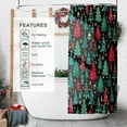 thumbnail image 3 of Shower Curtain Christmas, Holiday Shower Curtain Red Green Christmas Tree Snowflake Shower Curtain Sets Waterproof Polyester Fabric Machine Washable Home Farmhouse Decor Bathroom Curtain, 3 of 6