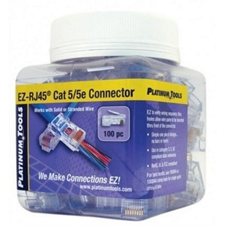 UPC: 0849160000488 | Platinum Tools Jar of 100 EZ-RJ45 Connector for Category 5 or 5e