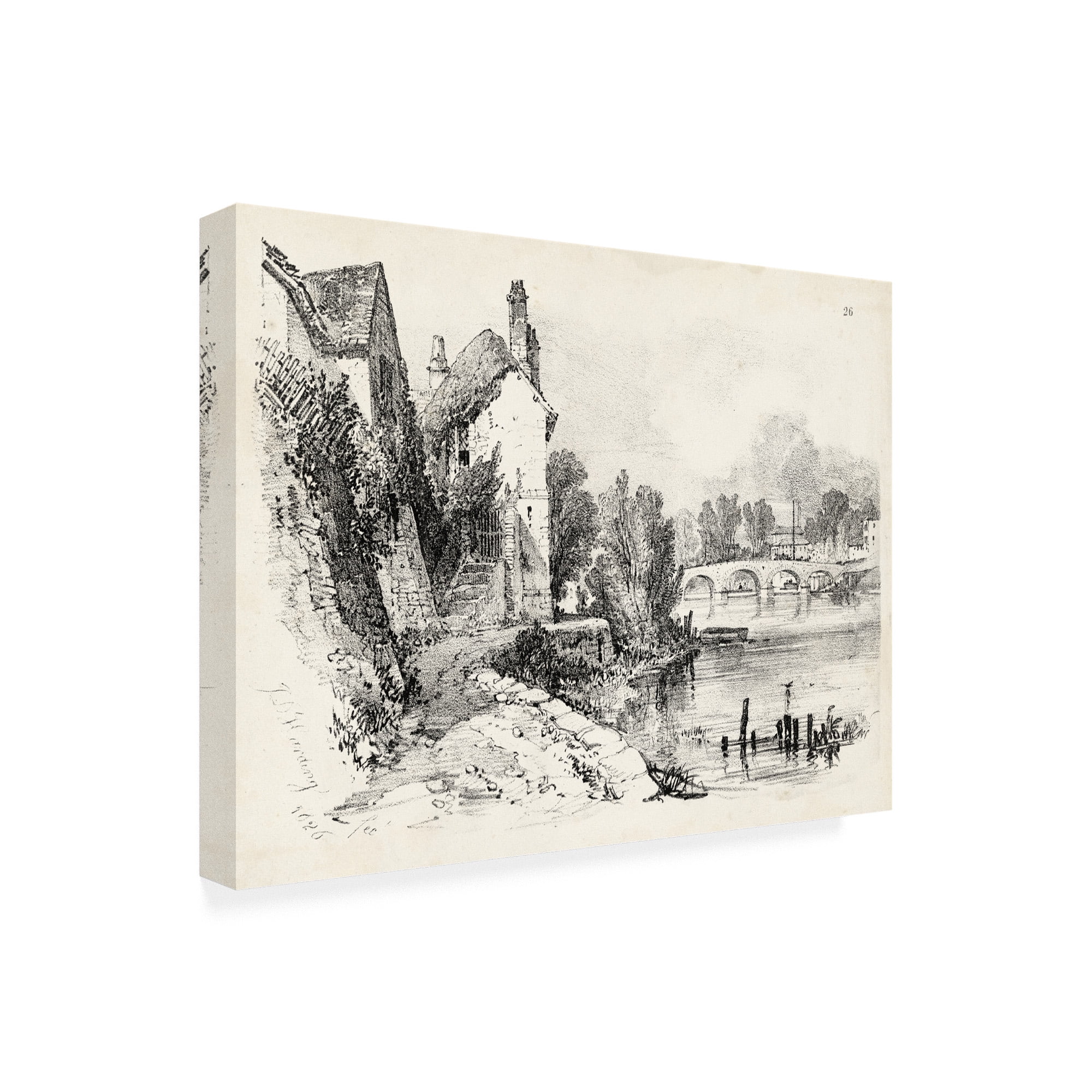 Trademark Fine Art 'Idyllic Landscape II' Canvas Art by J.D. Harding