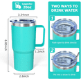 thumbnail image 6 of AGH 20oz Tumbler with Handle Stainless Steel Insulated Coffee Mug Travel Mug with Handle Double Wall Tumbler Cup with Spill Proof Lid and Straw and Straw Brusher, 1 Pack,Mint Green, 6 of 6