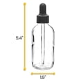 thumbnail image 2 of Dropping Bottle, 100ml (3.3oz) - Transparent Soda Glass - Screw Cap with Glass Dropper & Rubber Bulb - Eisco Labs, 2 of 2
