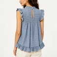 thumbnail image 4 of Casual Tops for Women Plaid Babydoll T Shirts Sleeveless Peplum Top Cotton Blouse Summer Shirts Trendy Sleeveless Gingham Tops Plaid Shirts Babydoll Ruffle Hem Peplum Tank Tops, 4 of 5