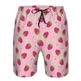 thumbnail image 3 of Wukai Strawberries Print Beach Trunks with Compression Liner Swimsuit Quick Dry Beach Sports Shorts with Pocket-Medium, 3 of 6