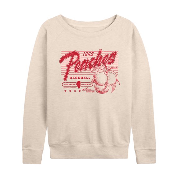 A League Of Their Own - Peaches Baseball Rockford, IL - Women's French Terry Long Sleeve Pullover