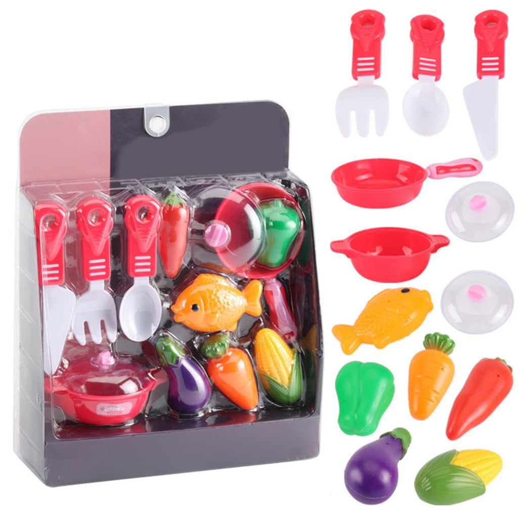 Pretend Play Toy Set Interactive Cookware Playset Fake Food Playset